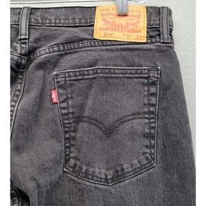 Levis 514 Jeans Mens 34x34 Black Straight‎ Fit Denim Casual